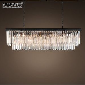 Moderne Cristal Pendentif Luminaire Rectangle Lustres Lampe Populaire Cristal Goutte Lamparas Pour Salon Hôtel Projet Café Foyer