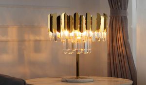 Moderne kristal tafellamp slaapkamer bedkamer bed lamp roestvrij staal gold luxe woonkamer decoratie tafellamp6947154