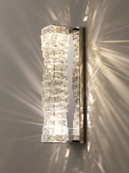 Lámpara de pared de cristal moderna, candelabro de oro/cromo para vestíbulo, lámpara de pared de cristal, decoración del hogar, dormitorio, baño, pasillo, luces de espejo