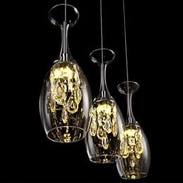 Verres à vin en cristal moderne Bar lustre plafonnier suspension éclairage LED lampe suspendue salle à manger salon luminaire 257W