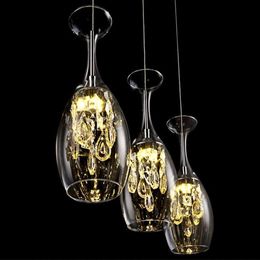 Verres à vin en cristal moderne Bar lustre plafonnier suspension éclairage LED lampe suspendue salle à manger salon luminaire 210j
