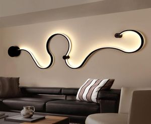 Moderne Curve Led Wall Lamp Snakelike S Shape Farmtures Lights for Living Room Aisel Corridor Aluminium Home Decor Murale Luminaire4818022