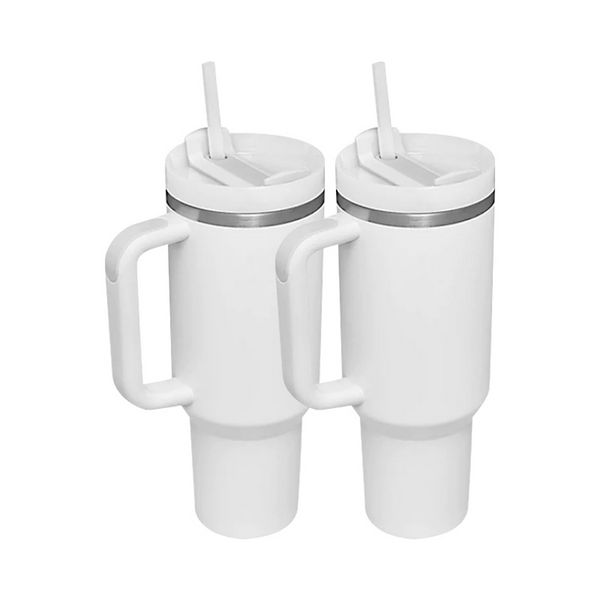 Vaso moderno personalizado de acero inoxidable de 40 oz con asa, tapa, paja, gran capacidad, jarra de cerveza, botella de agua, taza para acampar al aire libre, bebida aislada al vacío, ss0319