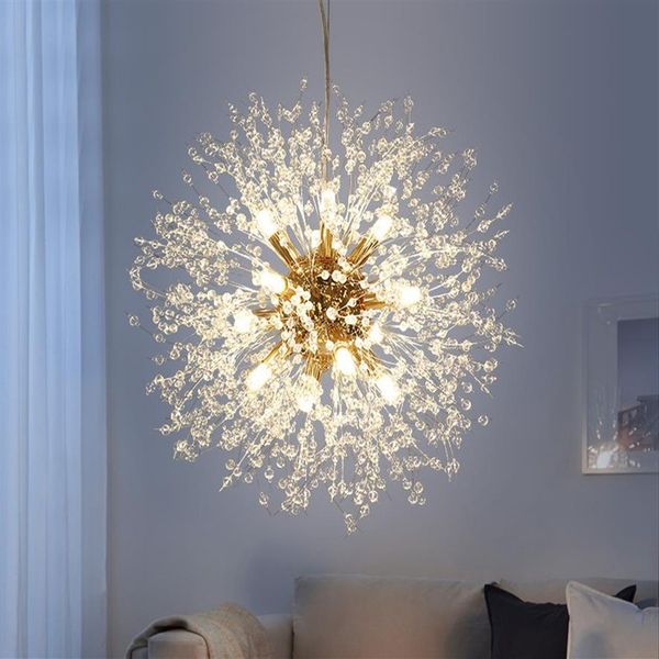 Moderne Pissenlit LED Plafonnier Lustres En Cristal Éclairage Globe Ball Pendentif Lampe pour Salle À Manger Chambre Salon Lighti296m