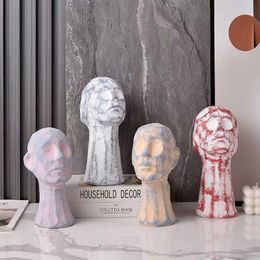 Décoration moderne Human Head Ceramics Sculpture Modèle Résumé Home Desktop Decor Study Study Office Office Ornement Ornement Gift 240407