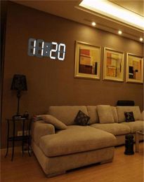Modern Design 3D LED Wall Clock Moderne Digitale ARM Klokken Dispy Home Living Room Office Tafel Desk Sqcptg HairclippersShop244N2675864