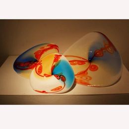 Modern Design Blown Glas Bloem Wall Art Gekleurde Murano Glas Wall Art Decor Hand Blown Glass Wall Art Sculpture