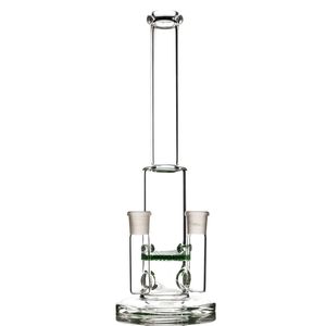 Modern Design Glas Bong Twin Gewrichten Bongs Groene Honingraat Percolator Mini Bubbler Double 14mm Kom Water