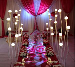 Diseño moderno, luz de boda, camino de plomo, pasarela, camino de plomo, luces LED, 5 postes de lámpara de pvc, cualquier camino curvo, luz de plomo, decoraciones de pasarela