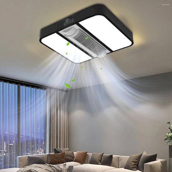 Lampe LED intelligente encastrée avec ventilateur de plafond, design moderne et luxueux, décoration de chambre ou El, avec télécommande