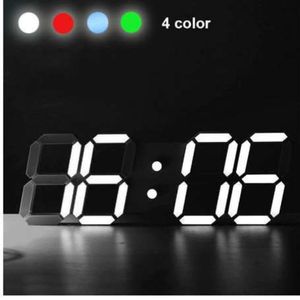 Reloj de pared LED Digital moderno, reloj de pared nocturno, reloj despertador con pantalla de 24 o 12 horas, soporte de mesa, relojes de pared con batería USB 279q