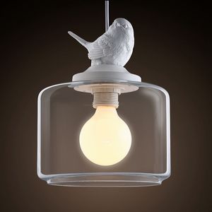 Moderne eetkamer witte hars vogel plafond hanglamp Amerikaanse land glazen bubble hal balkon bar teller hanglamp