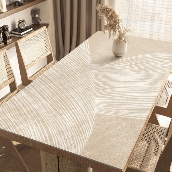 Tapis à manger moderne tapis sans lavage imperméable en PVC PVC Mat de table de table basse résistante à l'usure résistante à l'usure Mat de bureau