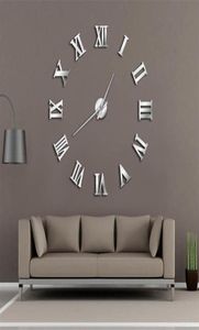 DIY MODIFICATION HORLOGE MURS 3D MIRMOR SUPPECT Sticker Home Decor Art Giant Wall Clock Watch with Roman Numerals Big Clock Y2001102085136