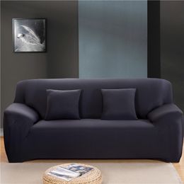 Housses de canapé élastiques modernes pour le salon Spandex Polyester Corner Couch Slipcover Chair Protector 1/2/3/4 Seater Solid Color 201119