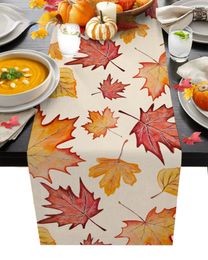 Maple d'automne élégant moderne laisse la table de table de luxe Runner Table de mariage gâteau de Noël gâteau à floral décoration