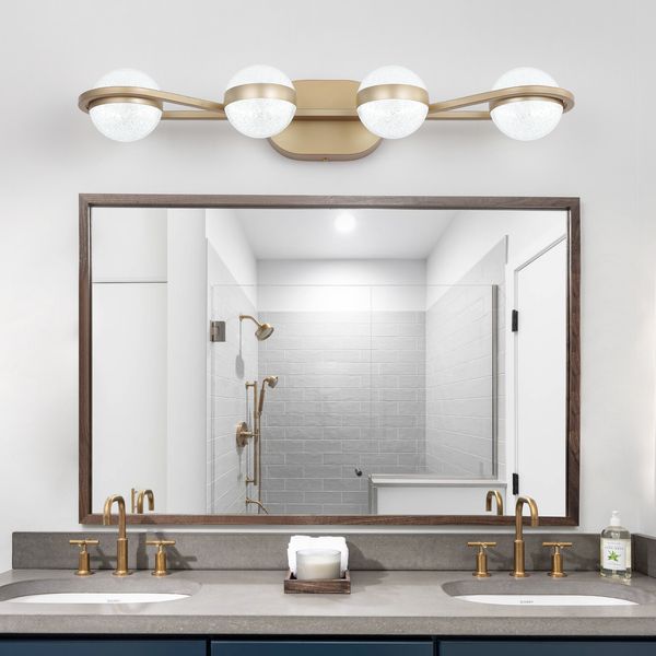 Lumières de vanité au design moderne et élégant avec 4 ampoules LED pour l'éclairage de la salle de bain