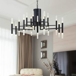 Design de mode moderne LED Chandelier Art Decor Tube G4 Pendentif Suspended Chain Light Hanging Lamp Lighting Fixtures for Room