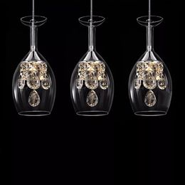 Moderne mode salle à manger K9 cristal 5w LED lustre décoration de la maison bricolage salon verre clair tasse à vin design éclairage 271A