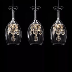Moderne mode eetkamer K9 Kristal 5 w LED Kroonluchter DIY woondecoratie woonkamer helder glas wijn cup ontwerp lighting275S