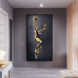 Moderne Figuur Sport All Star Player Schilderen Basketbal Ster Poster Doek Wall Art Pictures voor Thuis Wanddecoratie252V