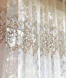 Rideaux en Tulle transparent floral moderne pour salon chambre à coucher rideau en Voile imprimé pour chambre à coucher cuisine fenêtre stores rideaux Custom4398840