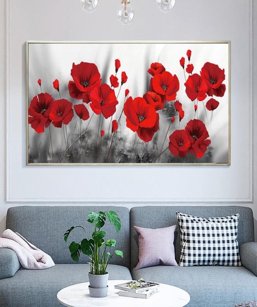 Póster de flores modernas Pintura Red Flower Imagen Arte de pared para sala de estar Decoración del hogar Minimalismo Minimalismo Minimalismo 137795555