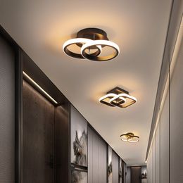 Moderne pour la maison noir blanc petit plafonnier Led pour chambre couloir lampe balcon lumières Luminaires