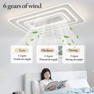 Plafon de plafond à spectre complet moderne les lampes à fans dalmables avec télécommande 6 vites