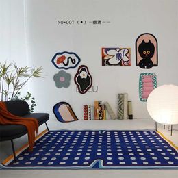 Tapis à motif géométrique moderne tapis de Style crème pour chambre à coucher salon grande surface tapis décontracté chambre tapis décoratif HKD230901