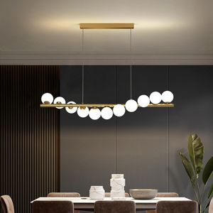 Lustre de plafond LED à balle en verre moderne pour table à manger de salle à manger lampe de cuisine de la lampe de cuisine