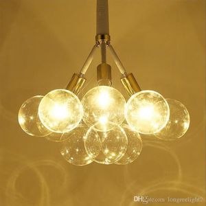Moderne Glazen Ballen LED Hanglampen Kroonluchters Licht Voor Living Eetkamer Studeerkamer Home Deco Opknoping Kroonluchter Lamp Fixture2627