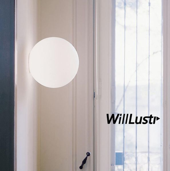 Lampe murale LED en verre globe moderne applique boule de verre blanc plafonnier 14 cm 20 cm 25 cm 35 cm rond lait ombre globale éclairage h9441052