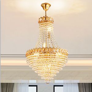 Modern Gold Crystal Kroonluchter LED Light American Crystal Kroonluchters Lights Armour Restaurant Hotel Hall Lobby Parlor Home Indoor Lighting