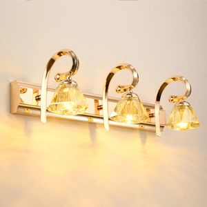 Moderne gouden kristallen led spiegel lichten creatieve mode badkamer wasruimte wandkandelaars kleedkamer wandlamp