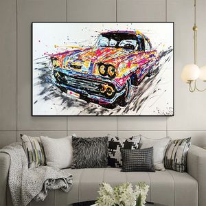 Moderne Graffiti Street Art Car Poster Canvas schilderen Poster Afdruk Wall Art Foto voor woonkamer Home Decor Frameless