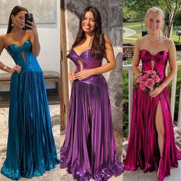 MODERNE GREC DESSESS DESSE Prom Queen Robe Pleat Metallic Sweetheart Long Pageant Hiver Offre Cocktail Cocktail Gala Black-Tie Gala Oscar Superwoman Fuchsia