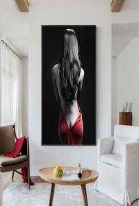 Pósteres e impresiones de mujeres semidesnudas modernas, cuadro sobre lienzo para pared, imágenes desnudas sexis para decoración del hogar para sala de estar, sin marco 5400013