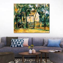 Modern handgeschilderd abstract canvas kunsthuis en bomen 1894 Paul Cezanne olieverfschilderij Home Decor voor slaapkamer