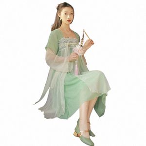 Hanfu moderne femmes tenue chinoise Princ Dr fée vêtements Cosplay Costumes vert Performance Costume Folk Dancewear DL8983 777r #