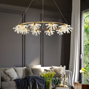 Lustres suspendus modernes en or éclairage lampes à LED cristal salle à manger salon luminaire intérieur maison lumières maison ligh