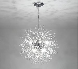 Lámparas colgantes modernas, candelabros de luz de restaurante de cristal, candelabro de suspensión dorada cromada, brillo de iluminación LED G9 para sala de estar