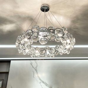 Moderne high-end sfeervolle ronde kristallen kroonluchter led bubbel hanger lamp woonkamer eetkamer romantische slaapkamer hangend licht