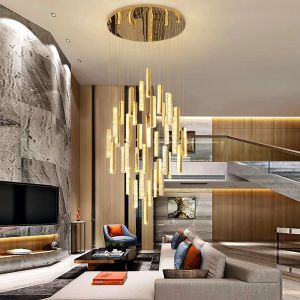 Modern Home Decor eetkamer LED Crystal kroonluchter interieur verlichting trap kroonluchter hangend licht in de woonkamer