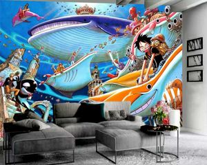 Moderne Woondecoratie 3D Wallpaper Happy Shark 3D Wallpaper Indoor TV Achtergrond Wanddecoratie Muurschildering Behang