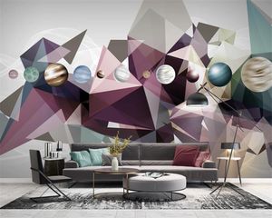 Papel pintado de decoración del hogar moderno Simple abstracto geometría sólida cielo estrellado sala de estar dormitorio revestimiento de paredes papel tapiz HD