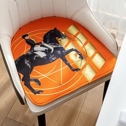 Chaise en cuir moderne en forme de fer à cheval coussin de chaise de salle à manger canapé Orange clair américain coussin de chaise d'ananas avec Radian
