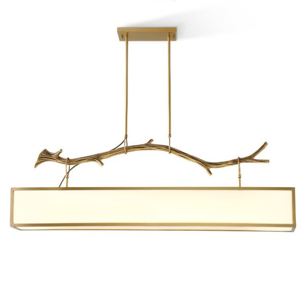 Lustre de branche d'arbre Imitation moderne pour salon chambre Restaurant Bar tout cuivre lampe éclairage intérieur décor
