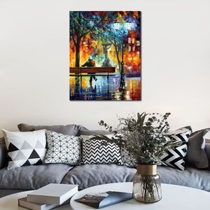 Modern Impression Canvas Art Insonnia Pittura a olio contemporanea Street Handmade Restaurant Decor