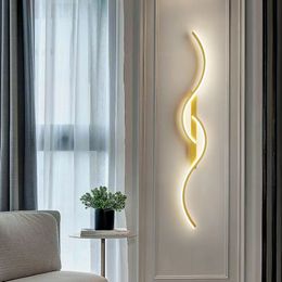 Lámpara de pared LED de interior moderna, lámpara de pared de tira larga nórdica, accesorio de iluminación para sala de estar y dormitorio, decoración del hogar, candelabro de pared para cabecera